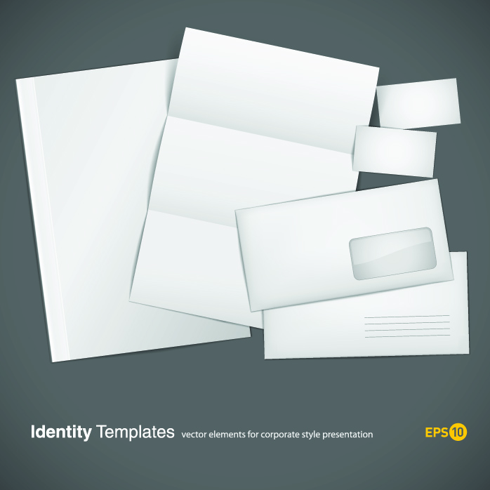 free vector Blank cards envelopes stationery vector